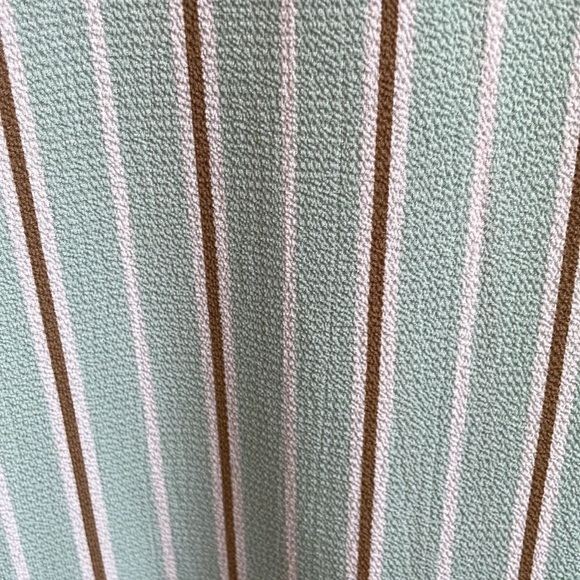 Monteau Faux Wrap Tie Back Striped Dress With Flutter Sleeve - Size Medium - Picture 6 of 12